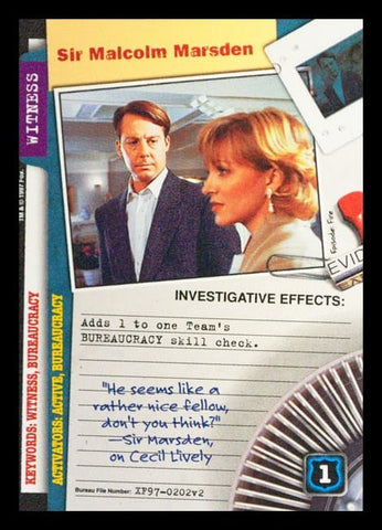 X-Files CCG | Sir Malcolm Marsden XF97-0202v2  | The Nerd Merchant