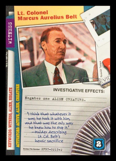 X-Files CCG | Lt. Colonel Marcus Aurelius Belt XF97-0213v2  | The Nerd Merchant