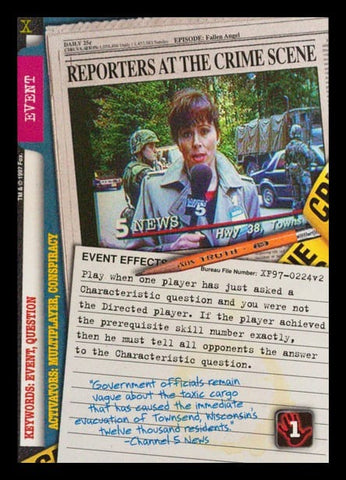 X-Files CCG | Reporters at the Crime Scene XF97-0224v2  | The Nerd Merchant
