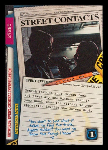 X-Files CCG | Street Contacts XF97-0232v2  | The Nerd Merchant