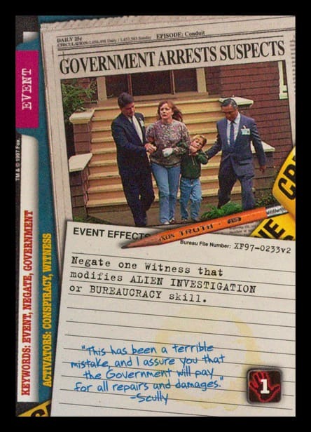X-Files CCG | Government Arrests Suspects XF97-0233v2  | The Nerd Merchant