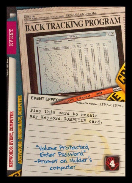 X-Files CCG | Back Tracking Program XF97-0237v2  | The Nerd Merchant