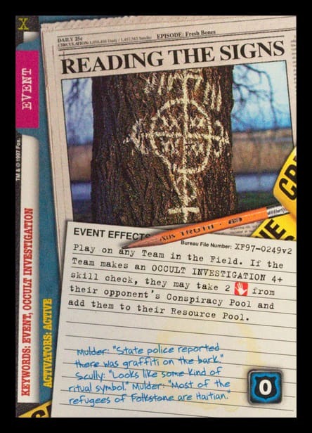 X-Files CCG | Reading The Signs XF97-0249v2  | The Nerd Merchant