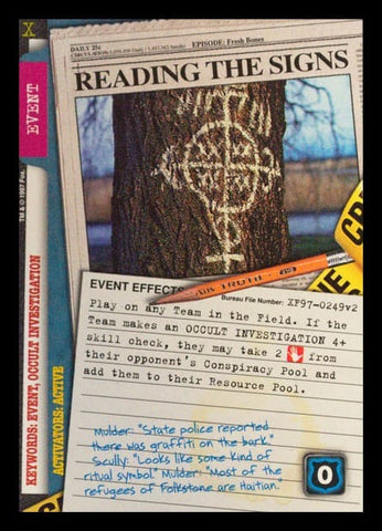 X-Files CCG | Reading The Signs XF97-0249v2  | The Nerd Merchant