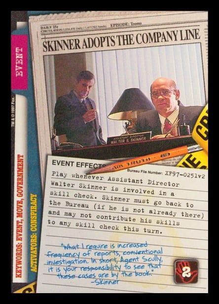 X-Files CCG | Skinner Adopts the Company Line XF97-0251v2  | The Nerd Merchant