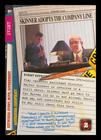 X-Files CCG | Skinner Adopts the Company Line XF97-0251v2  | The Nerd Merchant