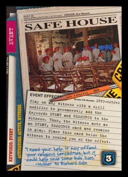 X-Files CCG | Safe House XF97-0252v2  | The Nerd Merchant