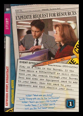 X-Files CCG | Expedite Request for Resources XF97-0255v2  | The Nerd Merchant