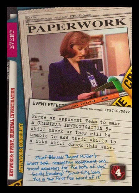 X-Files CCG | Paperwork XF97-0256v2  | The Nerd Merchant