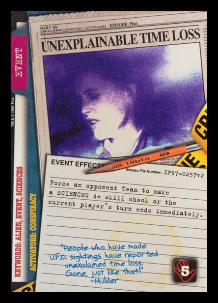 X-Files CCG | Unexplainable Time Loss XF97-0257v2  | The Nerd Merchant