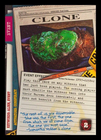 X-Files CCG | Clone XF97-0258v2  | The Nerd Merchant