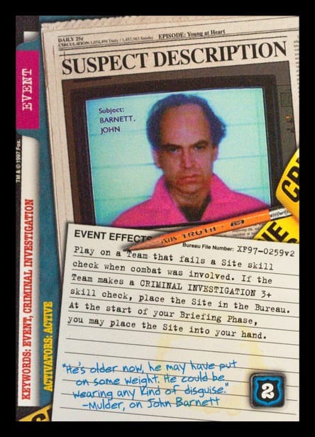 X-Files CCG | Suspect Description XF97-0259v2  | The Nerd Merchant