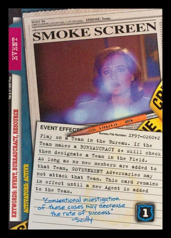X-Files CCG | Smoke Screen XF97-0260v2  | The Nerd Merchant