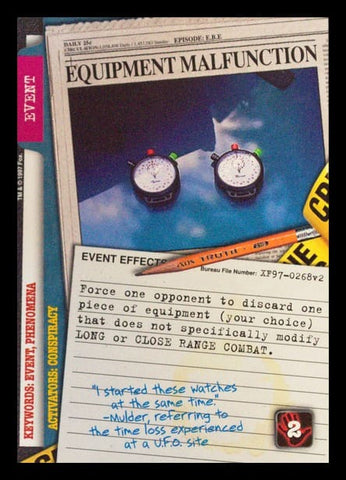 X-Files CCG | Equipment Malfunction XF97-0268v2  | The Nerd Merchant