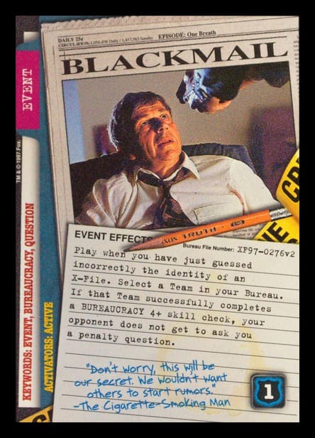 X-Files CCG | Blackmail XF97-0276v2  | The Nerd Merchant