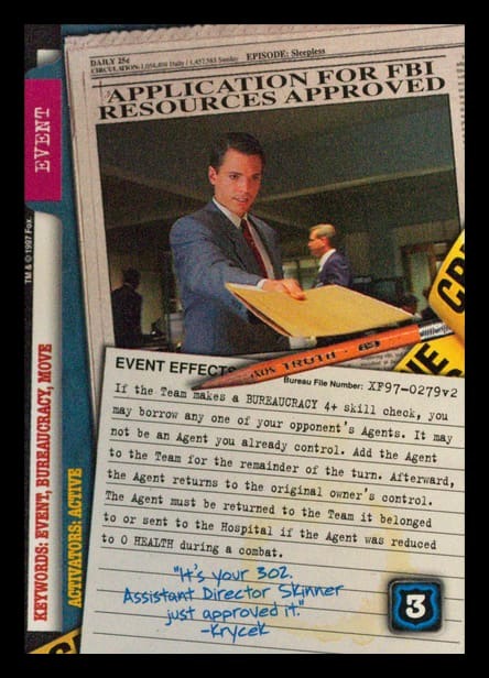 X-Files CCG | Application for F.B.I. Resources Approved XF97-0279v2  | The Nerd Merchant