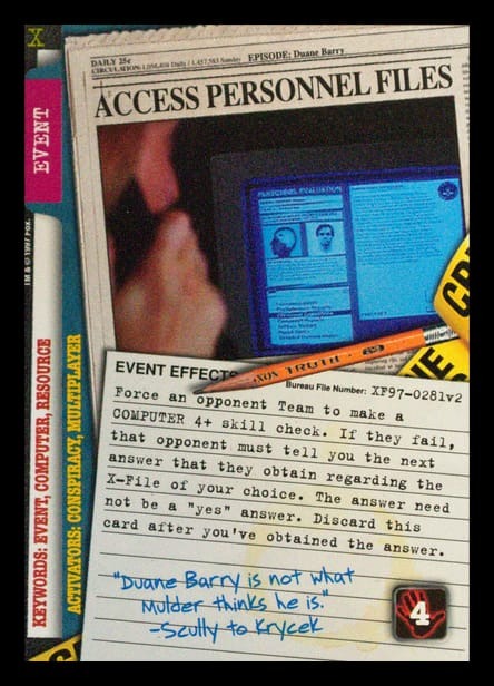 X-Files CCG | Access Personnel Files XF97-0281v2  | The Nerd Merchant