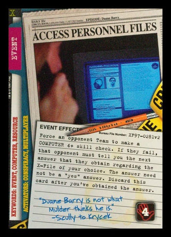 X-Files CCG | Access Personnel Files XF97-0281v2  | The Nerd Merchant