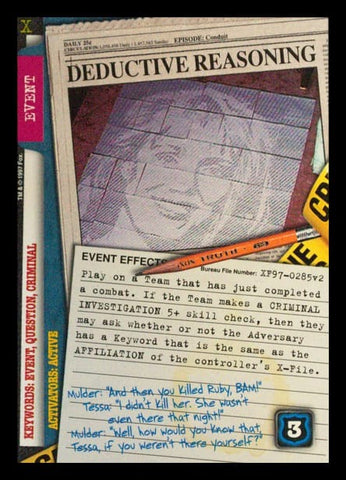 X-Files CCG | Deductive Reasoning XF97-0285v2  | The Nerd Merchant