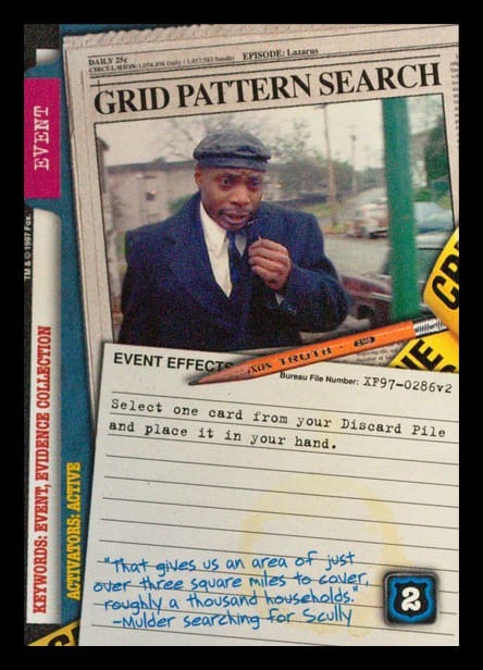 X-Files CCG | Grid Pattern Search XF97-0286v2  | The Nerd Merchant