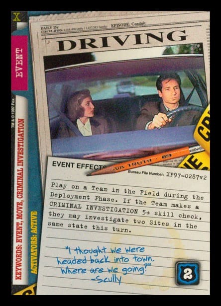 X-Files CCG | Driving XF97-0287v2  | The Nerd Merchant