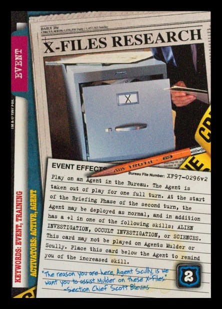 X-Files CCG | X-Files Research XF97-0296v2  | The Nerd Merchant