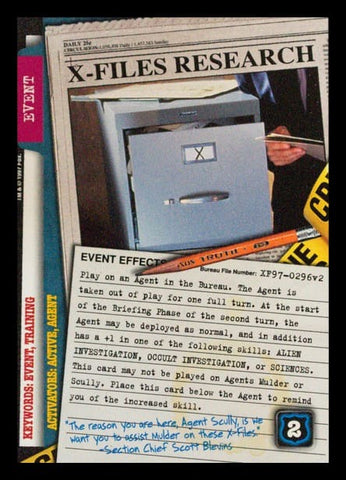 X-Files CCG | X-Files Research XF97-0296v2  | The Nerd Merchant