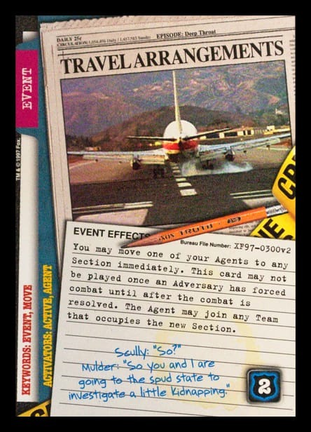 X-Files CCG | Travel Arrangements XF97-0300v2  | The Nerd Merchant