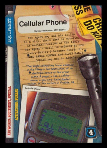 X-Files CCG | Cellular Phone XF97-0326v2  | The Nerd Merchant