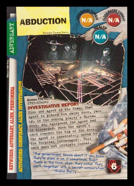 X-Files CCG | Abduction XF97-0342v2  | The Nerd Merchant