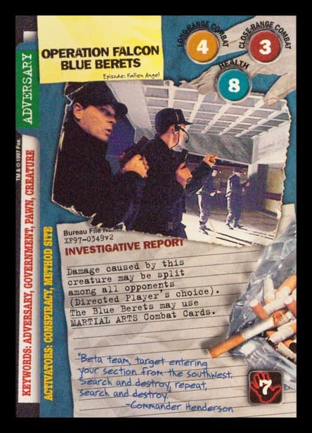 X-Files CCG | Operation Falcon Blue Berets XF97-0349v2  | The Nerd Merchant