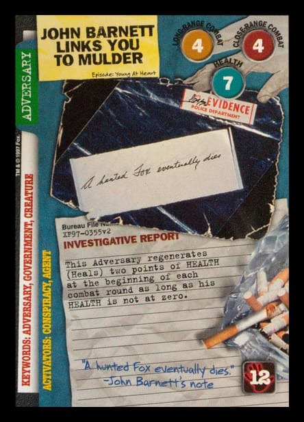 X-Files CCG | John Barnett Links You to Mulder XF97-0355v2  | The Nerd Merchant