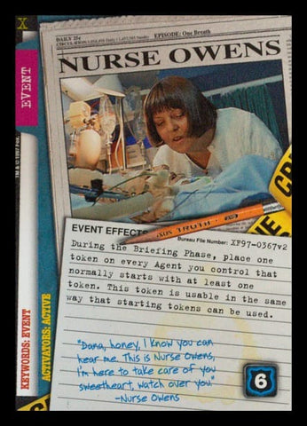 X-Files CCG | Nurse Owens XF97-0367v2  | The Nerd Merchant