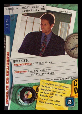 X-Files CCG | Women€™s Health Clinic, Richville, Md XF97-0380v2  | The Nerd Merchant
