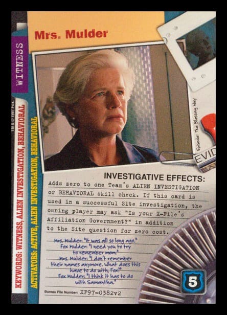 X-Files CCG | Mrs. Mulder XF97-0382v2  | The Nerd Merchant