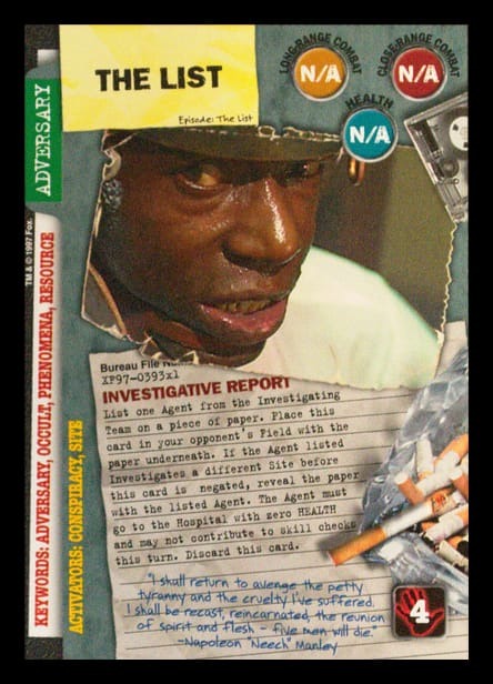 X-Files CCG | The List XF97-393x1    | The Nerd Merchant