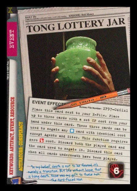 X-Files CCG | Tong Lottery Jar XF97-461x1    | The Nerd Merchant