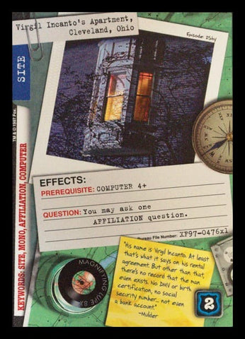X-Files CCG | Virgil Incanto€™s Apartment, Cleveland, Ohio XF97-476x1    | The Nerd Merchant