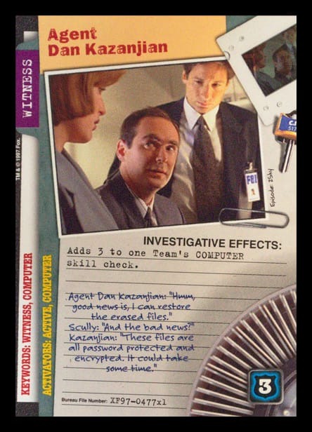X-Files CCG | Agent Dan Kazanjian XF97-477x1    | The Nerd Merchant