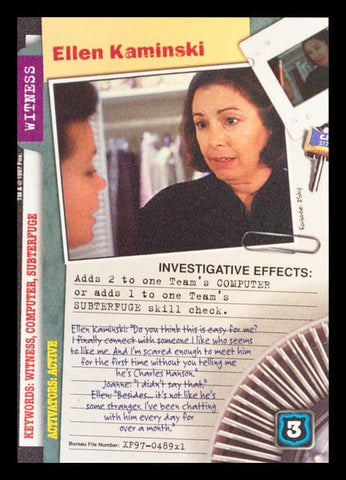 X-Files CCG | Ellen Kaminski XF97-489x1    | The Nerd Merchant