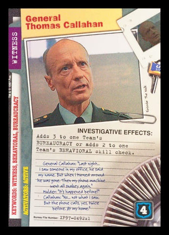 X-Files CCG | General Thomas Callahan XF97-492x1    | The Nerd Merchant