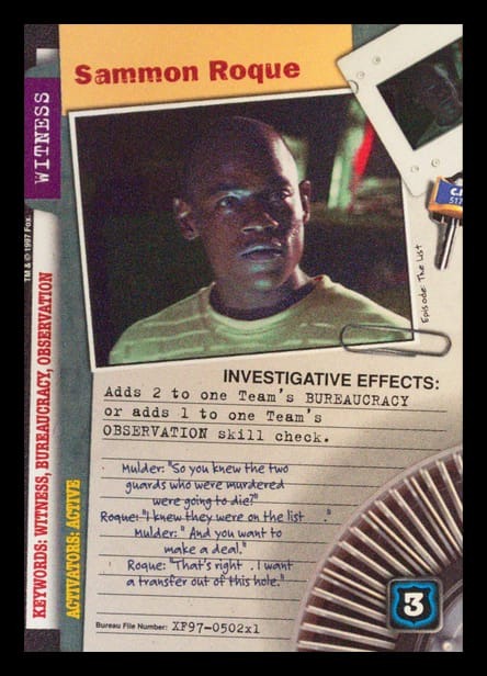 X-Files CCG | Sammon Roque XF97-502x1    | The Nerd Merchant