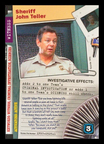 X-Files CCG | Sheriff John Teller XF97-505x1    | The Nerd Merchant