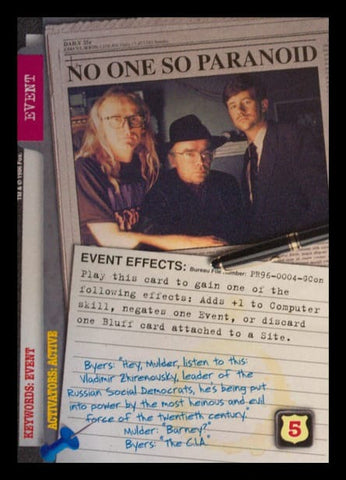 X-Files CCG | No One So Paranoid PR96-0004-Gcon    | The Nerd Merchant