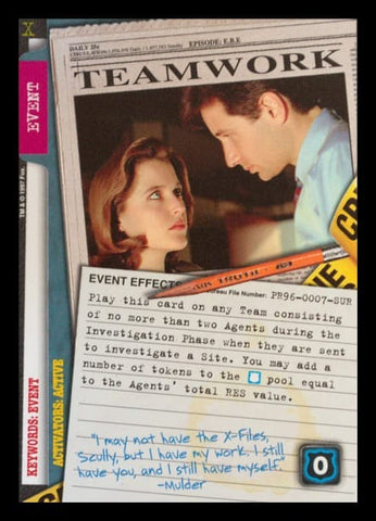 X-Files CCG | Teamwork PR96-0007-SUR  | The Nerd Merchant
