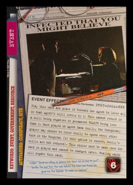 X-Files CCG | Infected That You Might Believe PR97-0002-BBB  | The Nerd Merchant