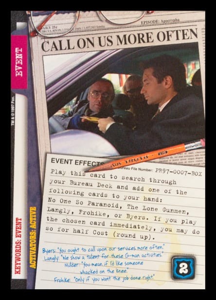 X-Files CCG | Call Us More Often PR97-0007-BOX  | The Nerd Merchant