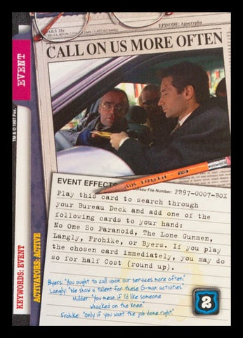 X-Files CCG | Call Us More Often PR97-0007-BOX  | The Nerd Merchant