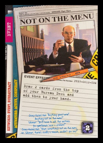 X-Files CCG | Not On The Menu PR97-0012-COM  | The Nerd Merchant