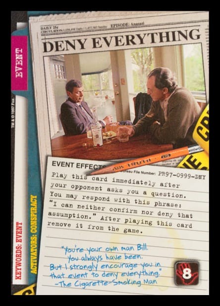 X-Files CCG | Deny Everything PR97-0999-DNY  | The Nerd Merchant